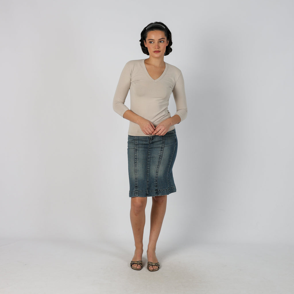 Blue Y2K Denim Midi Skirt (XS)