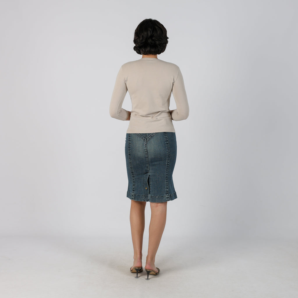 Blue Y2K Denim Midi Skirt (XS)