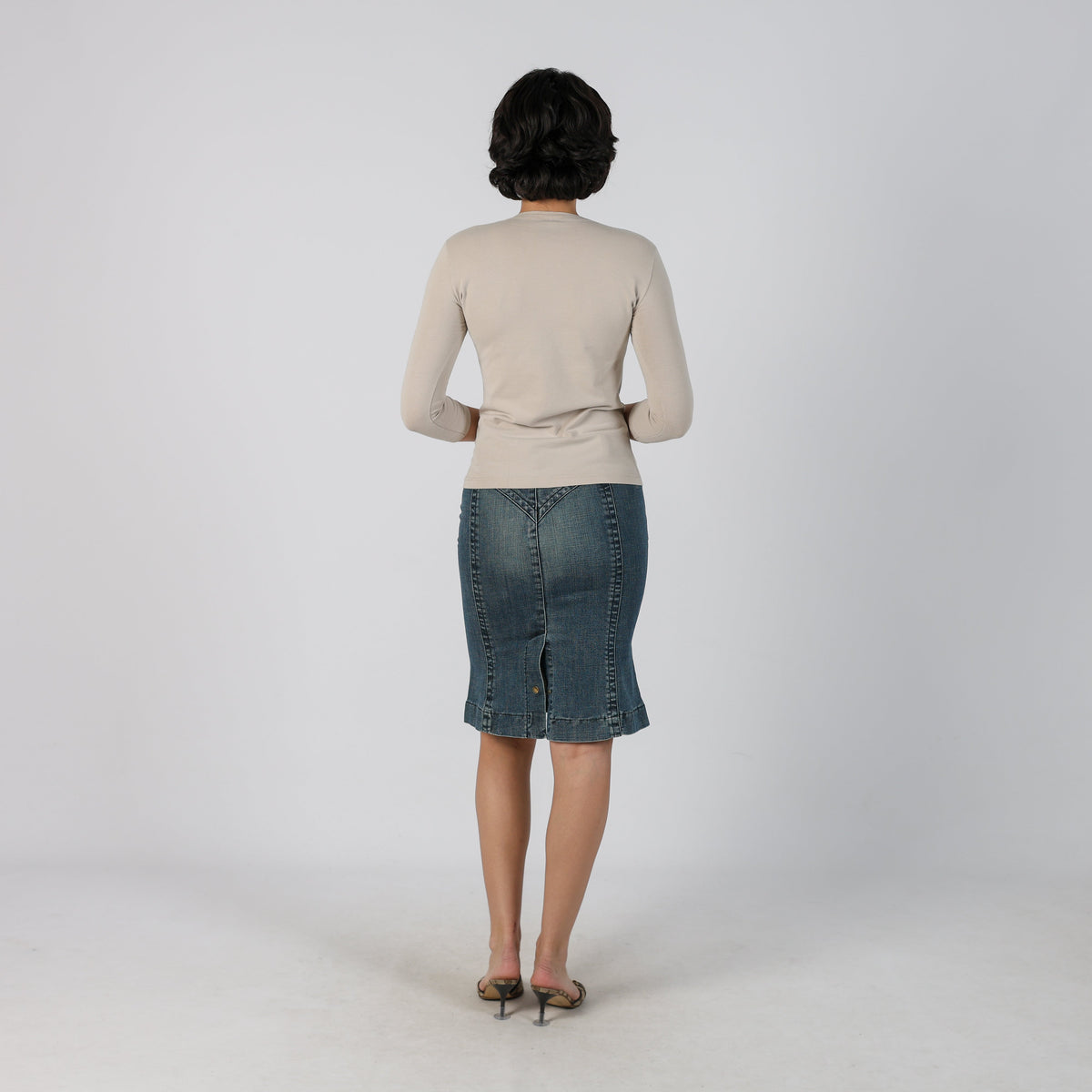 Blue Y2K Denim Midi Skirt (XS)