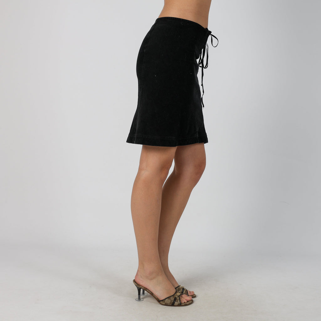 Black Y2K Sisley Cord Casual Trousers (XS)