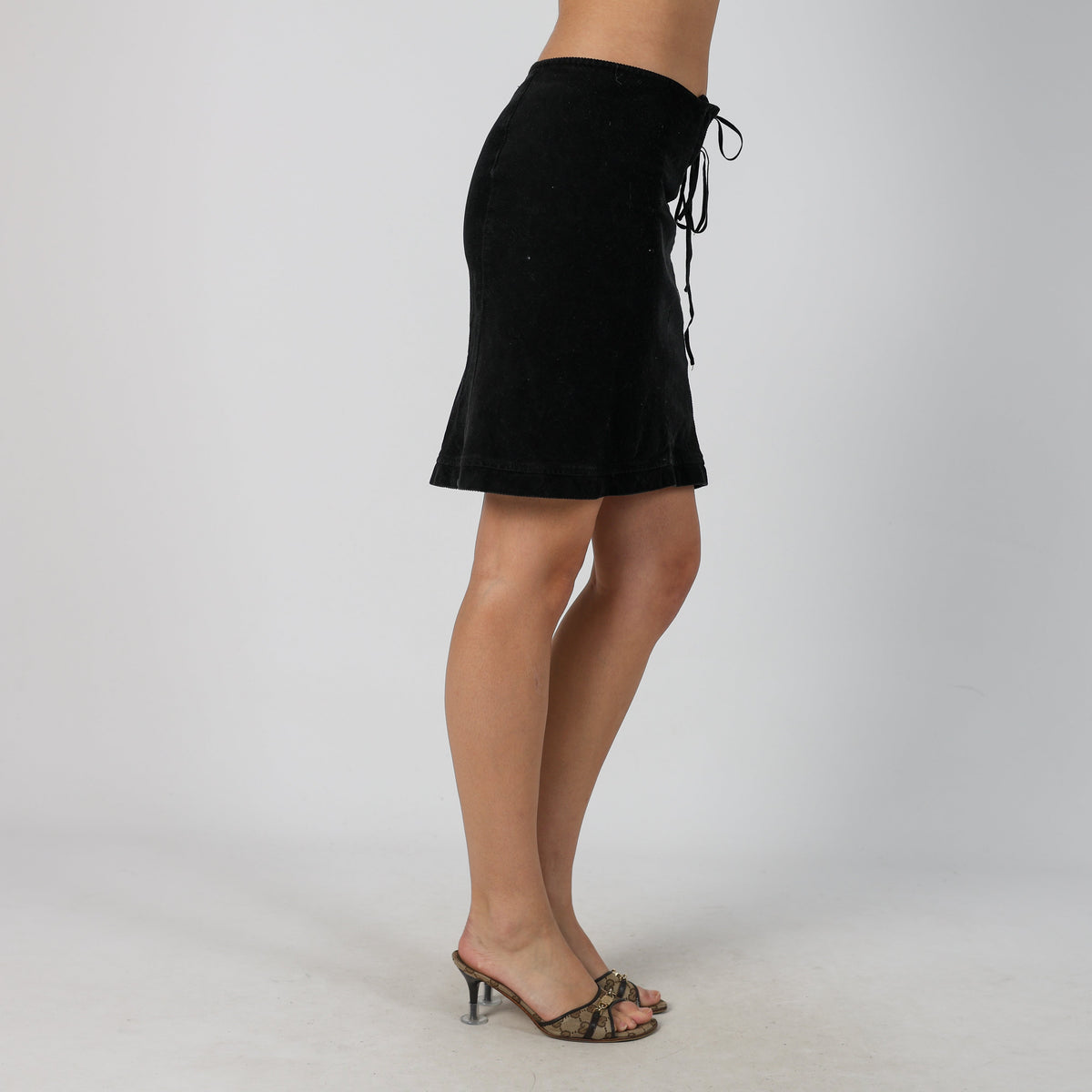 Black Y2K Sisley Cord Casual Trousers (XS)