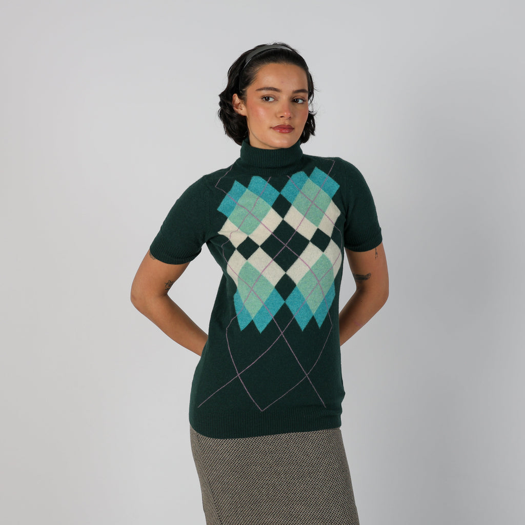 Dark Green Y2K United Colors of Benetton Knitted Jumper (S)