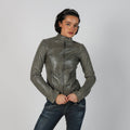 Grey Y2K Jennyfer Leather Jacket (XXS)