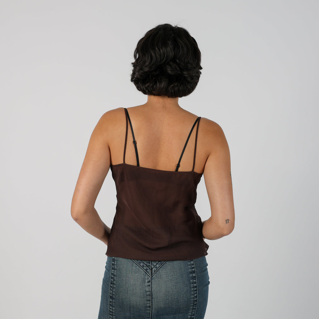 Brown Y2K Cami Sheer (S)