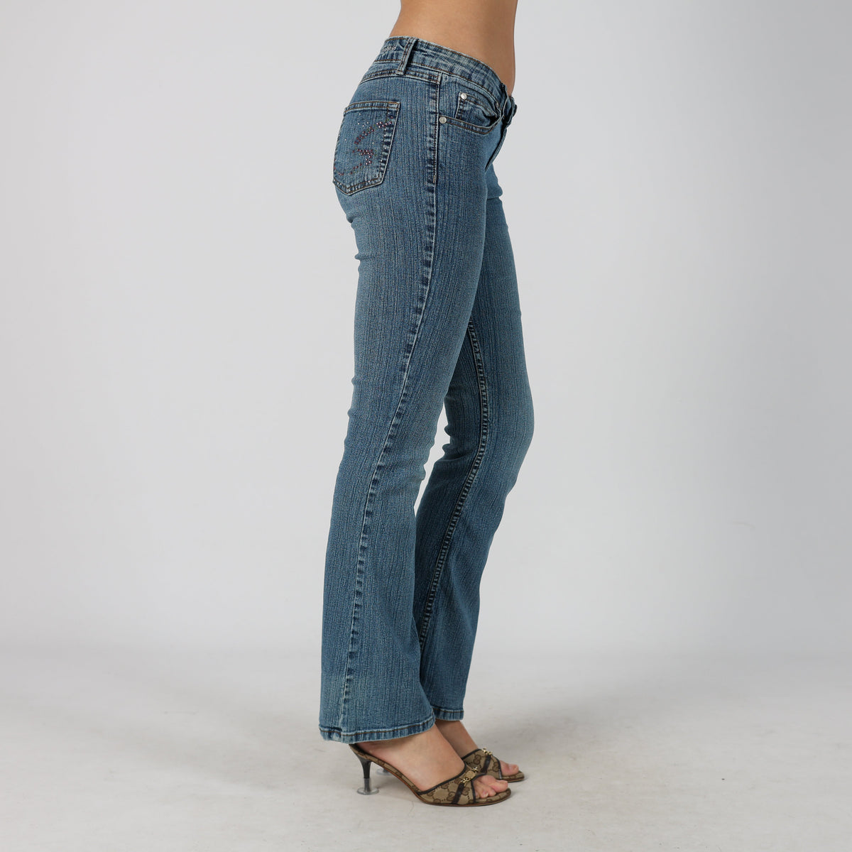 Blue Y2K Straight Jeans (XS)