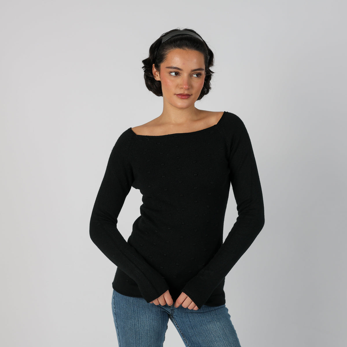 Black Y2K Knitted Jumper (S)