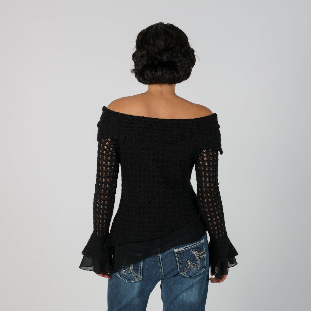 Black Y2K Made in Italy Knitted Jumper (S)