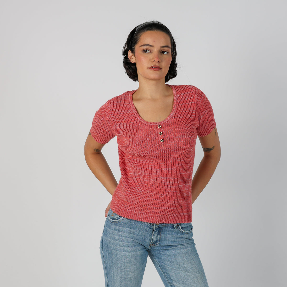 Pink Y2K Knitted Top (S)