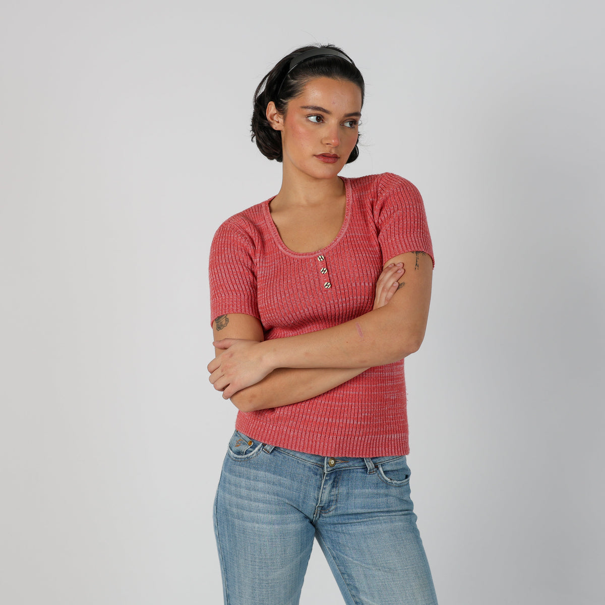 Pink Y2K Knitted Top (S)