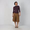 Brown Y2K Woven Midi Skirt (XS)