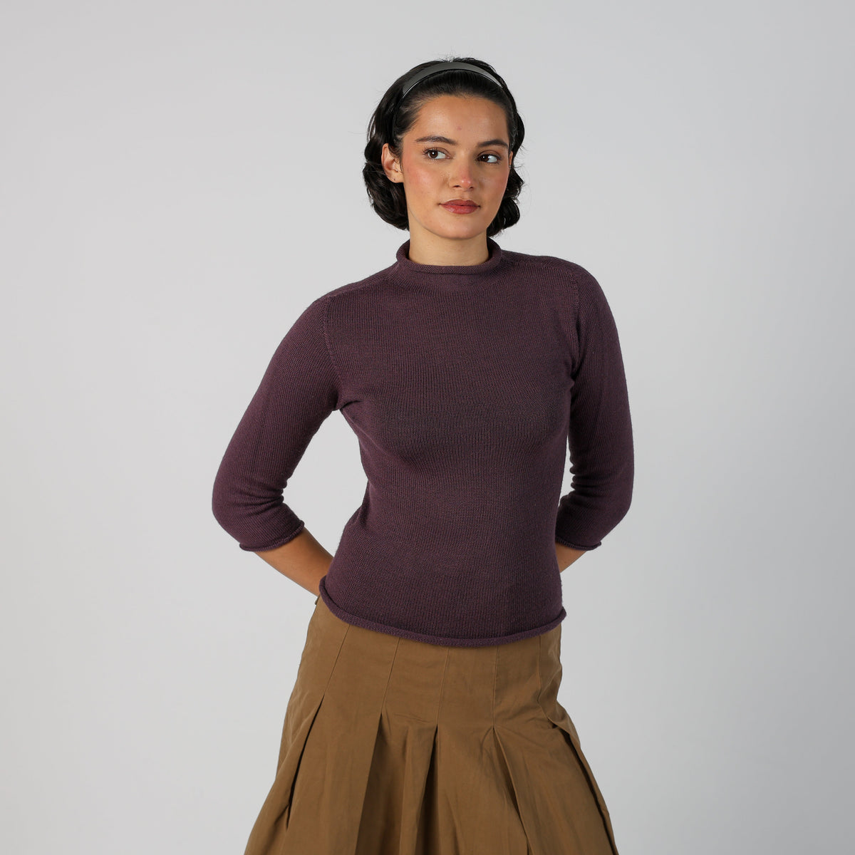 Purple Y2K Onyx Knitted Jumper Merino wool blend (S)