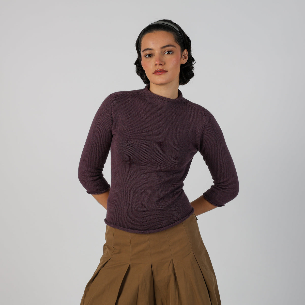 Purple Y2K Onyx Knitted Jumper Merino wool blend (S)