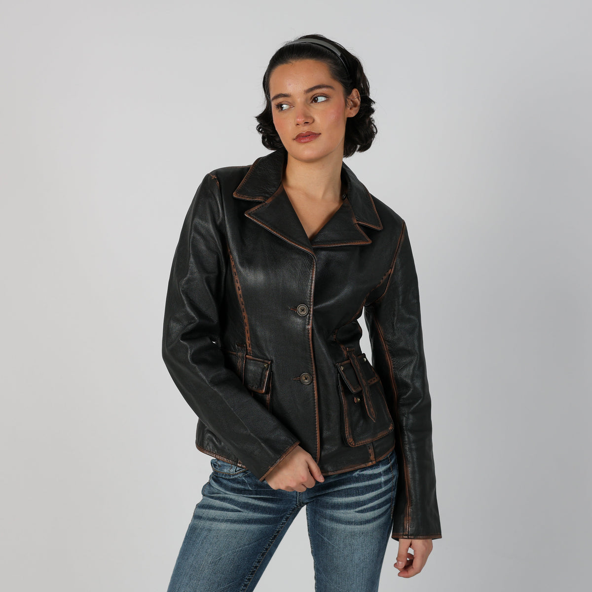 Brown Y2K Made in Italy Leather Jacket (S)