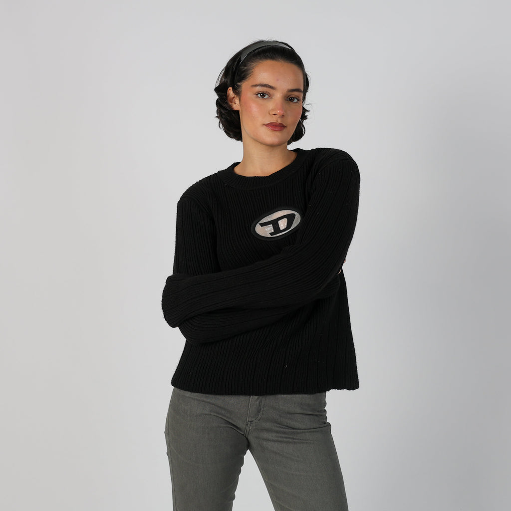 Black Y2K Diesel Knitted Jumper (S)