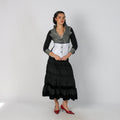 Black Y2K Woven Maxi Skirt (S)