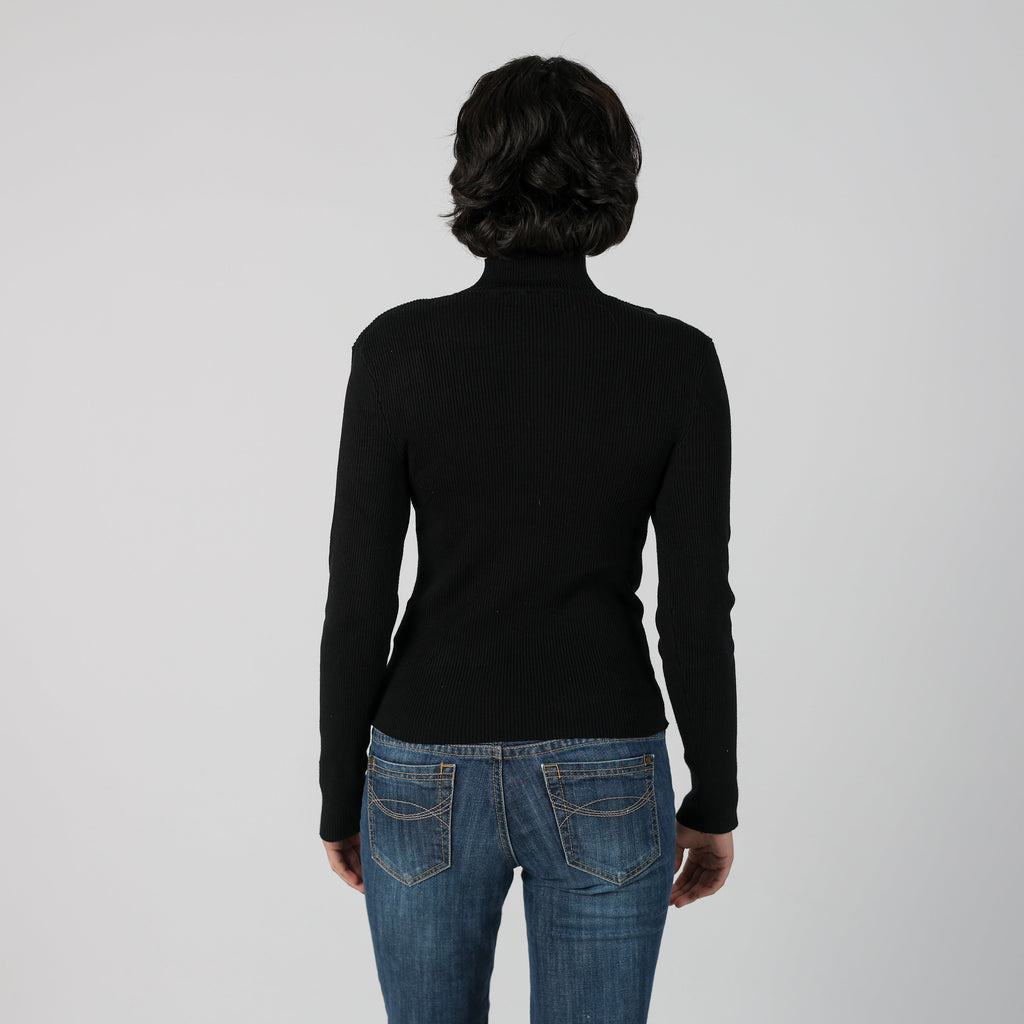 Black Y2K Amisu Knitted Top (S)
