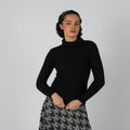 Black Y2K Made in Italy Knitted Jumper Merino Wool (S)