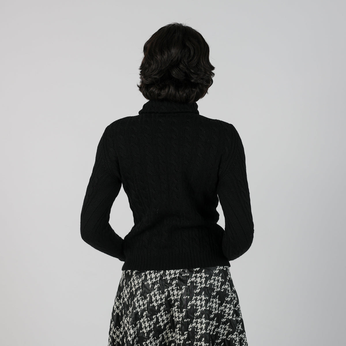 Black Y2K Made in Italy Knitted Jumper Merino Wool (S)