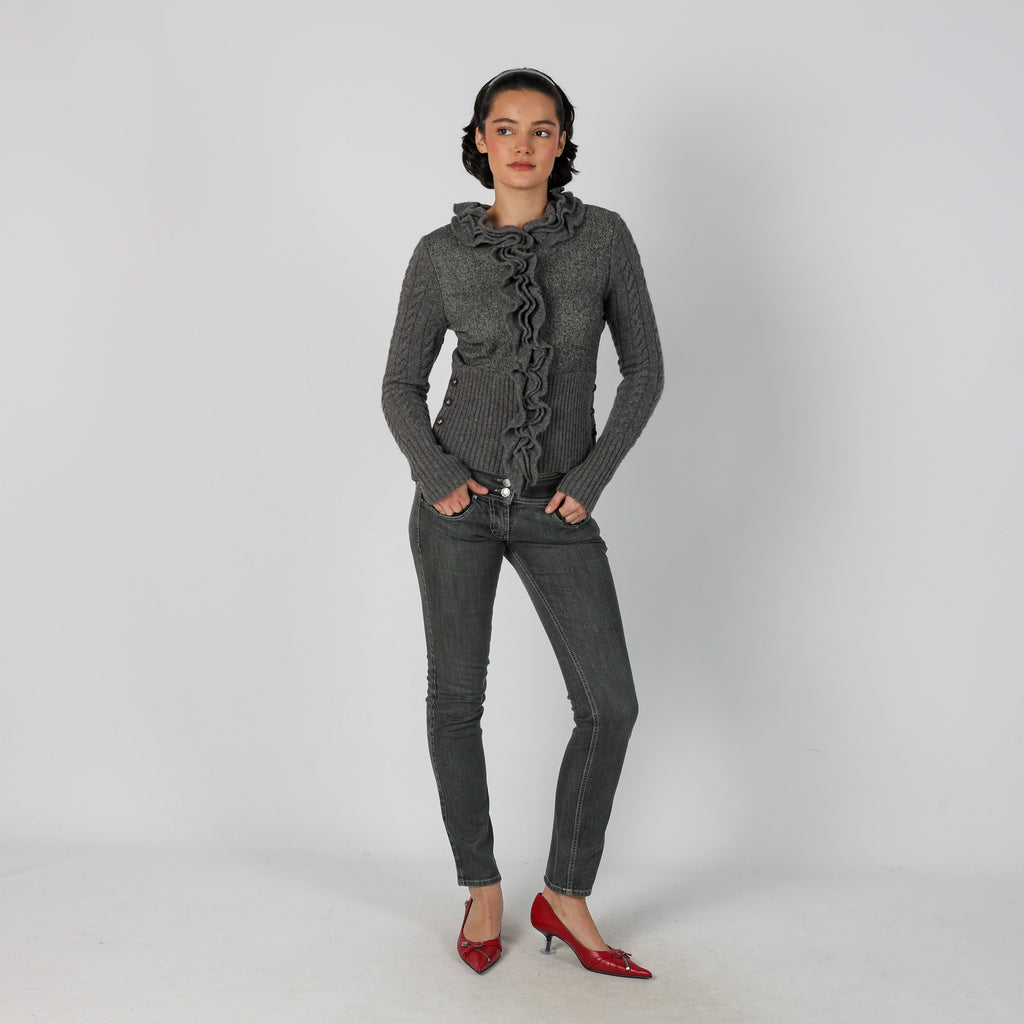 Charcoal Grey Y2K Denny Rose Skinny Jeans (S)
