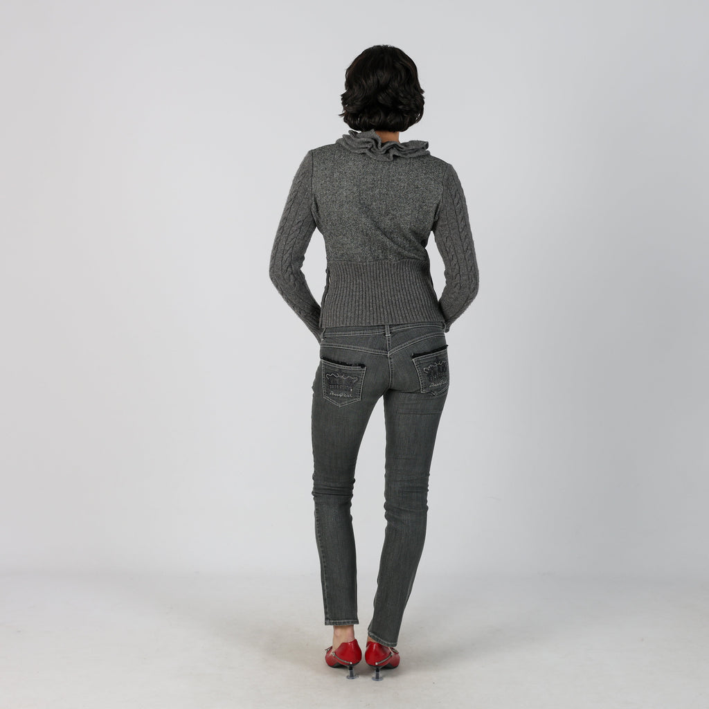 Charcoal Grey Y2K Denny Rose Skinny Jeans (S)