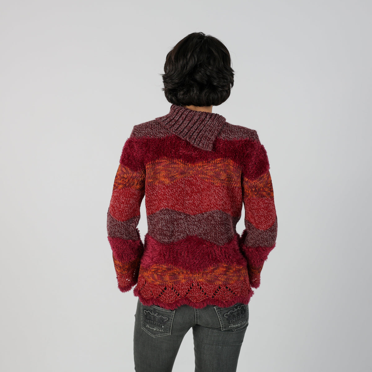 Burgundy Red Y2K Made in Italy Knitted Jumper (M)