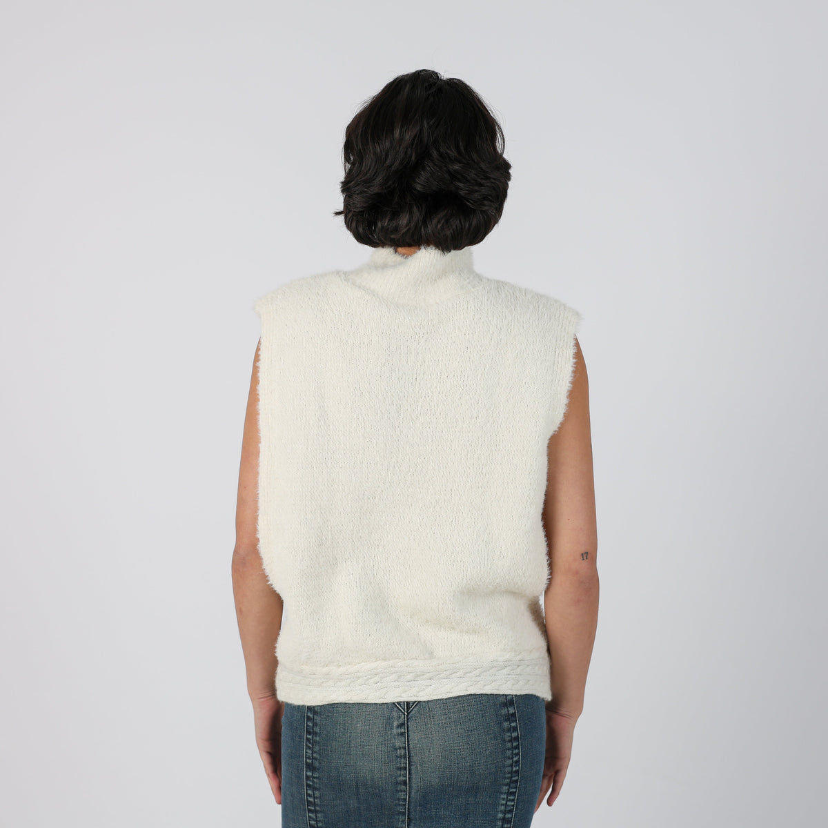 White Y2K Knitted Jumper (L)