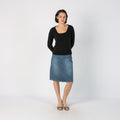 Blue Y2K Sisley Denim Midi Skirt (S)
