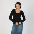 Black Y2K Sasch Knitted Top (XS)