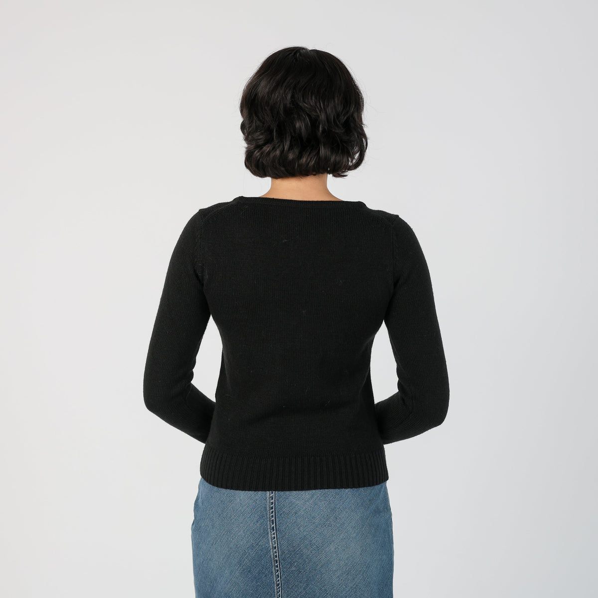 Black Y2K Sasch Knitted Top (XS)