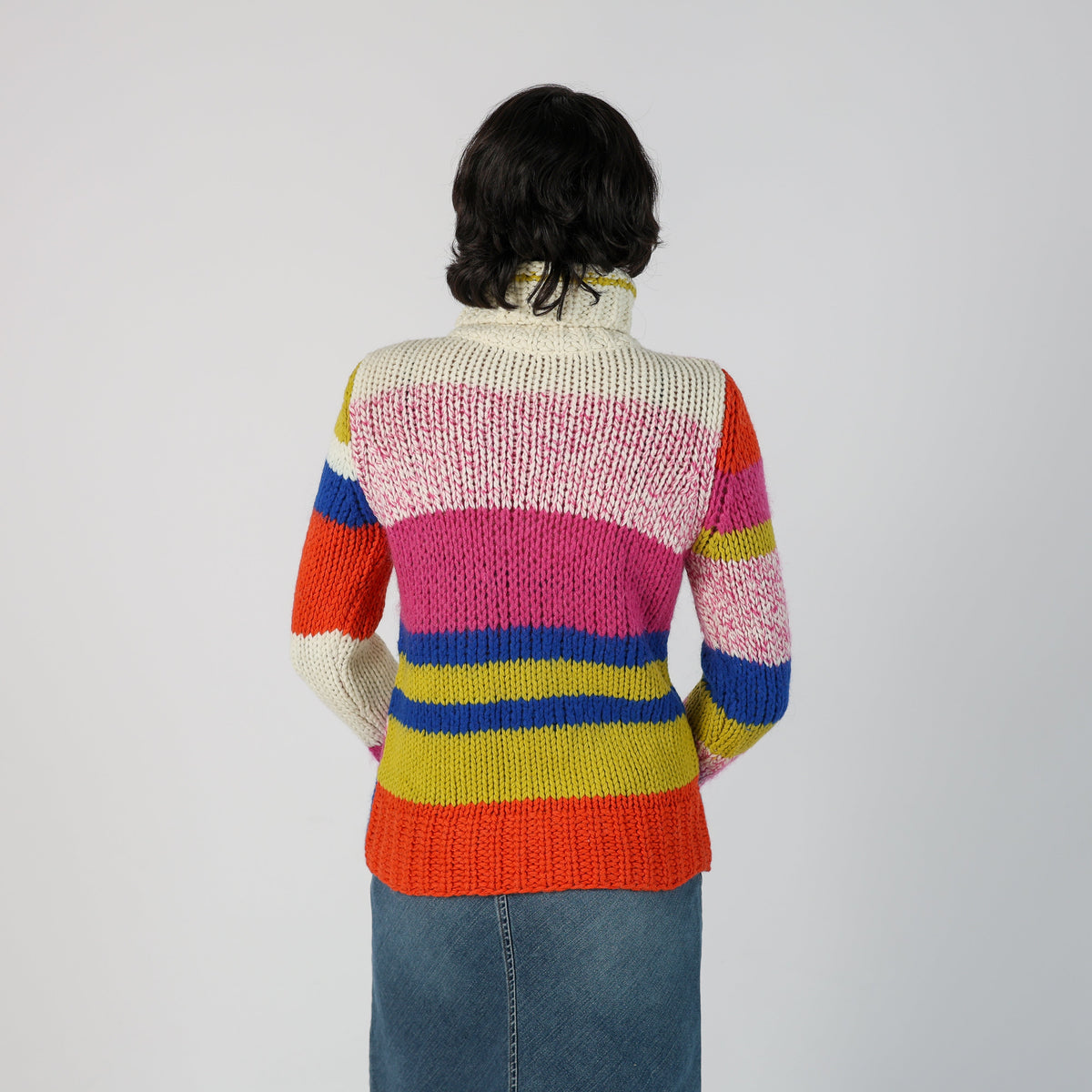 Multicoloured Y2K Knitted Jumper (S)