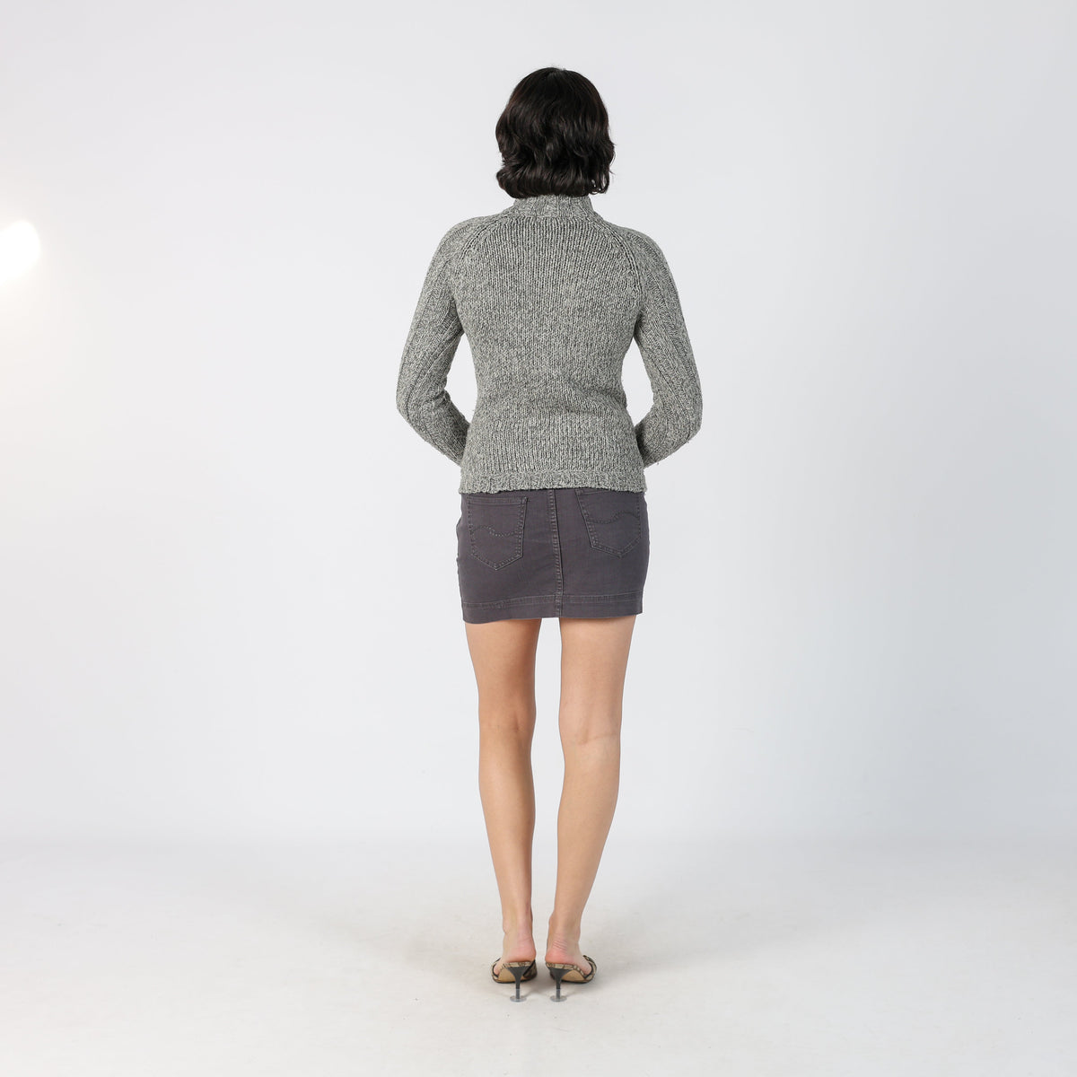 Charcoal Grey Y2K s.Oliver Denim Mini Skirt (M)