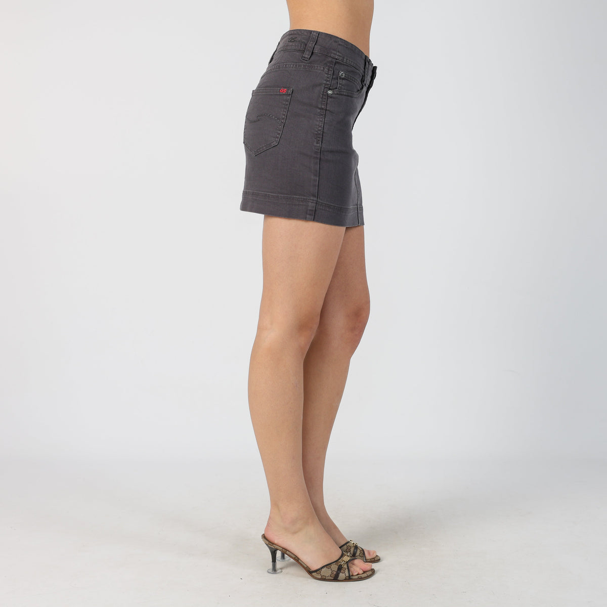 Charcoal Grey Y2K s.Oliver Denim Mini Skirt (M)