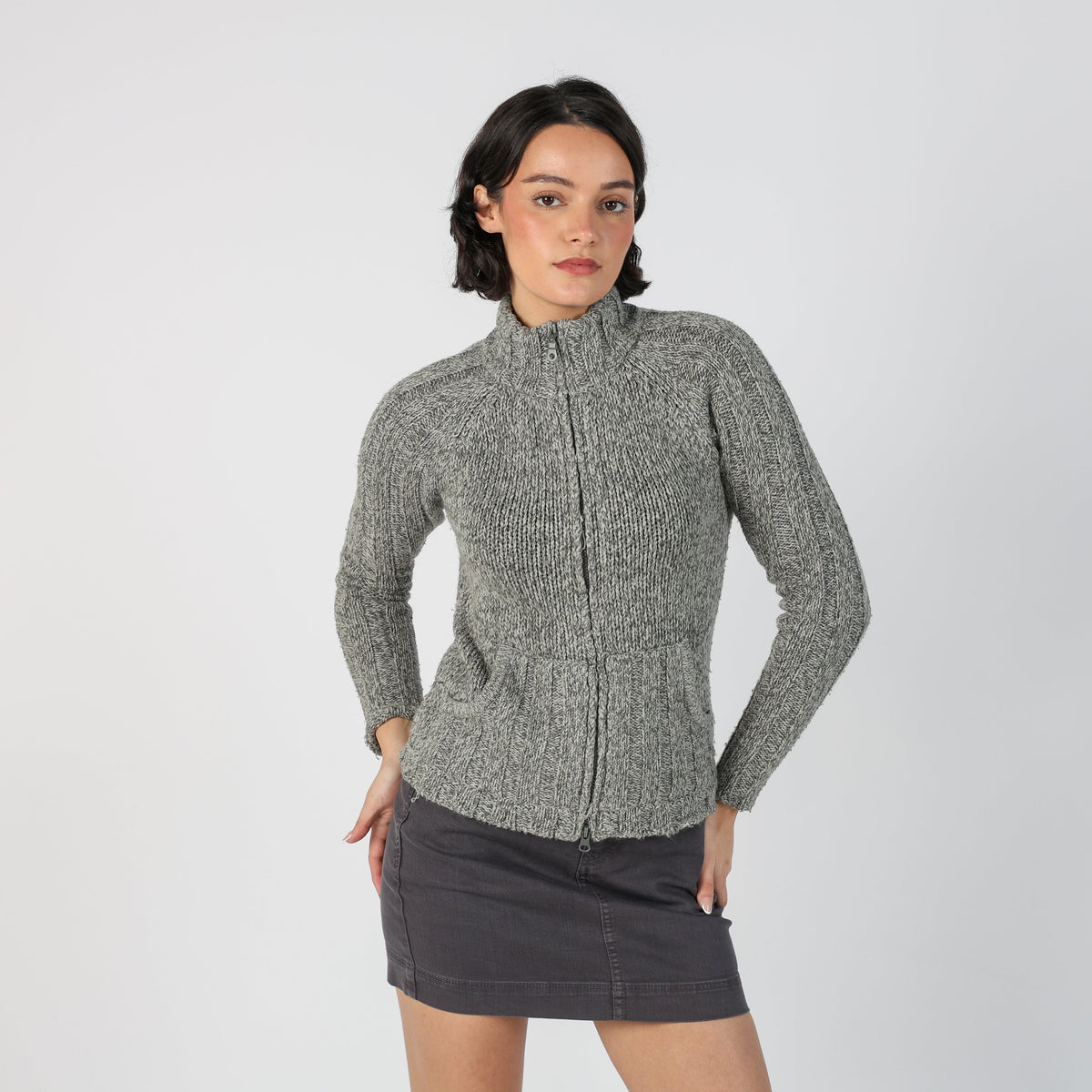 Grey Y2K Onyx Knitted Jumper (S)