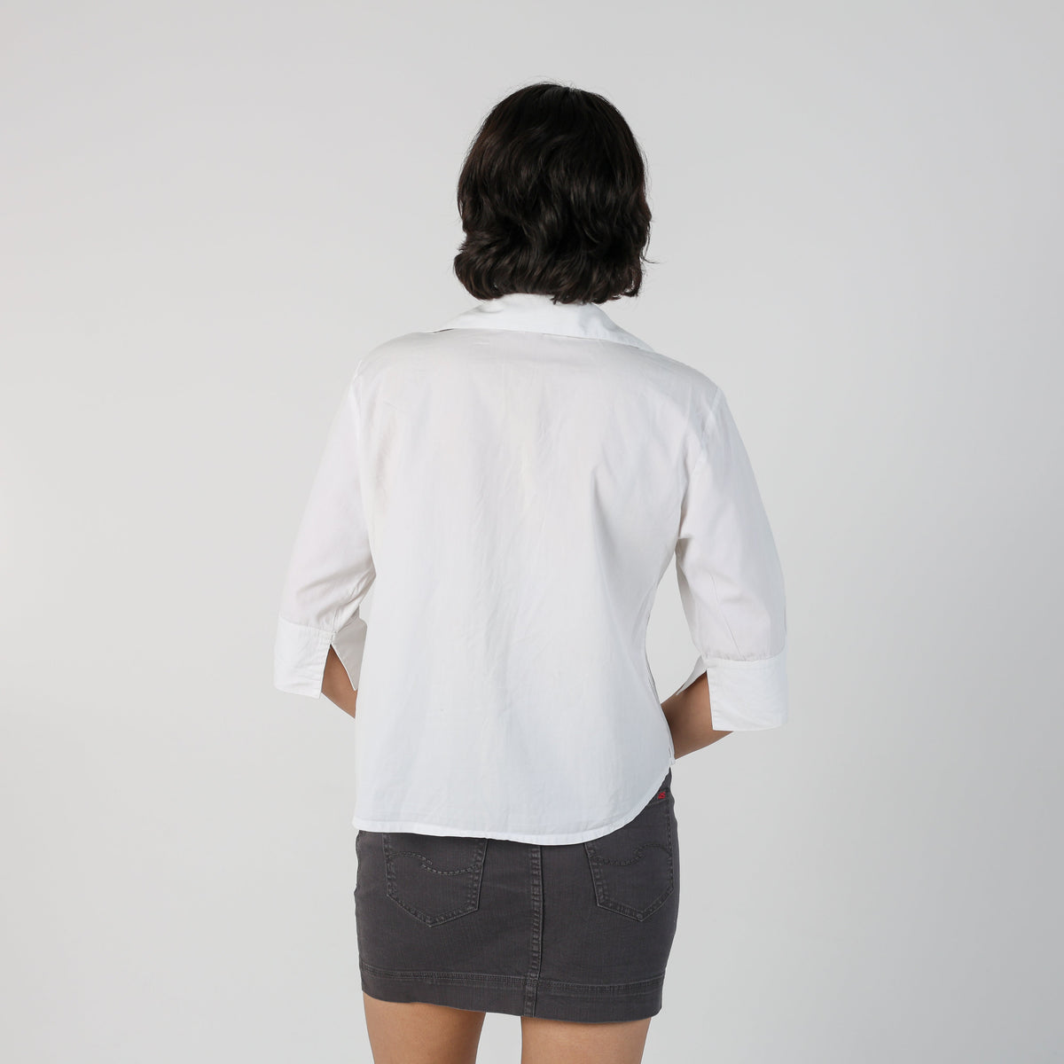 White Y2K Rayure Shirt (M)