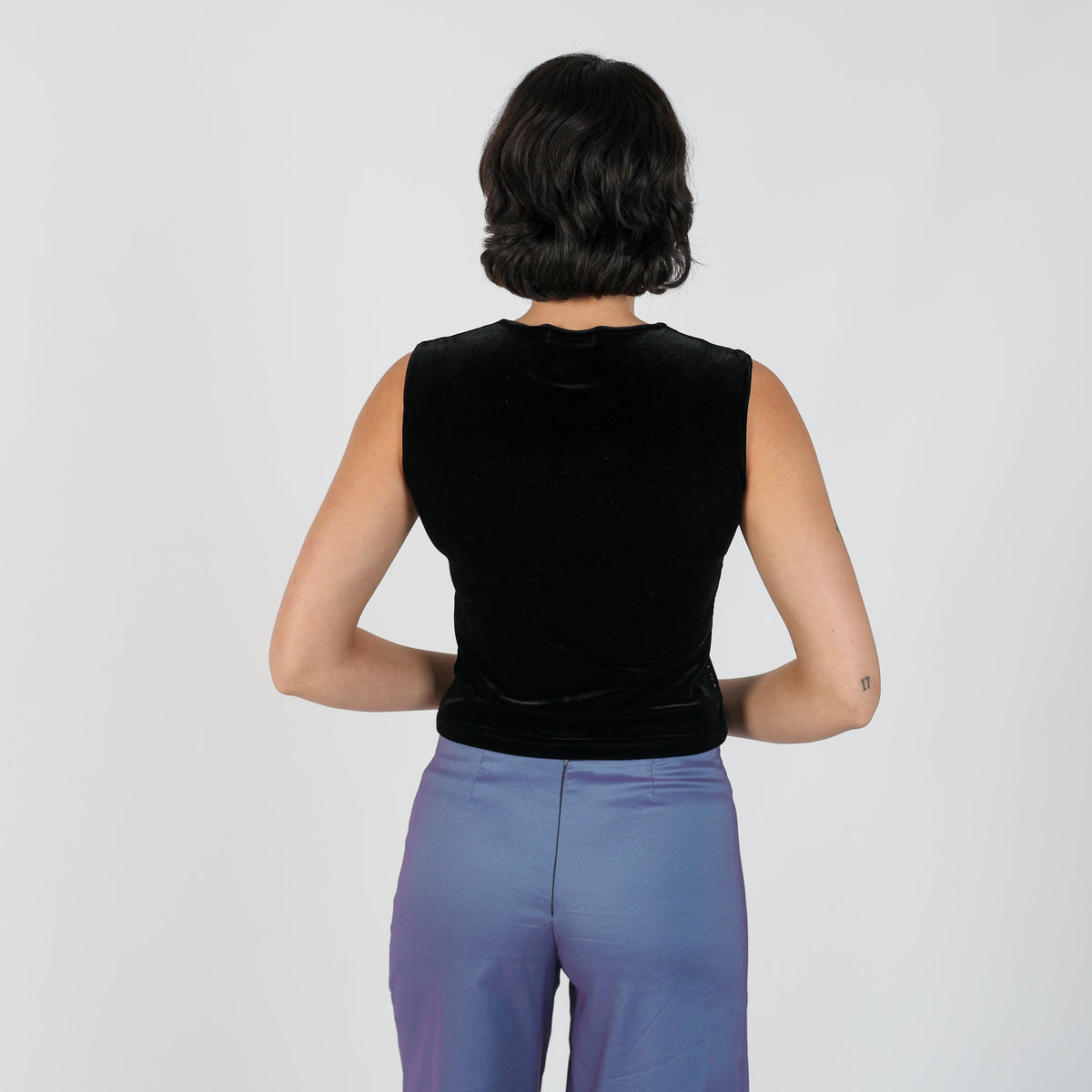 Black Y2K Specchio Woven Vest (XS)