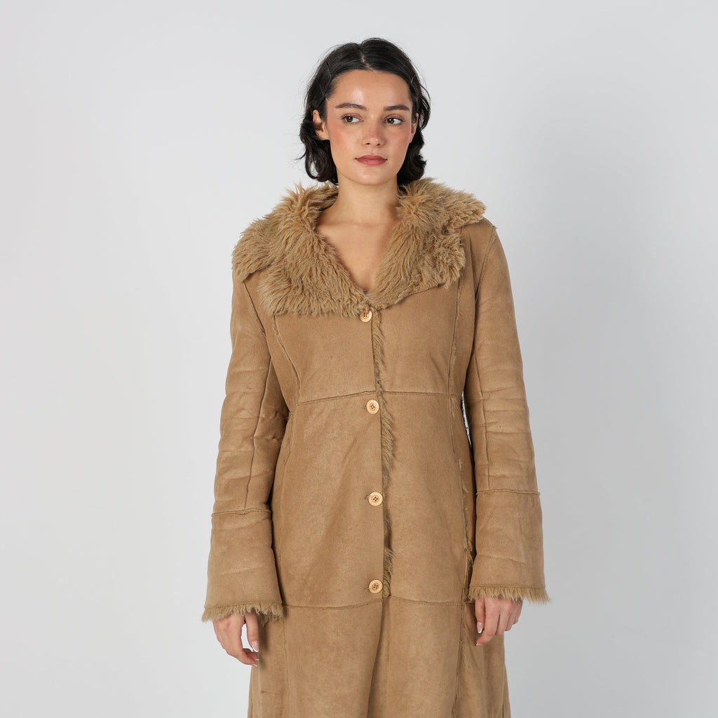 Tan Y2K V.B. Afghan Coat (M)