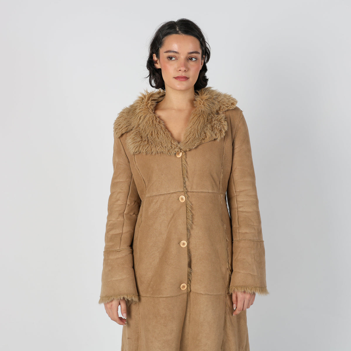 Tan Y2K V.B. Afghan Coat (M)