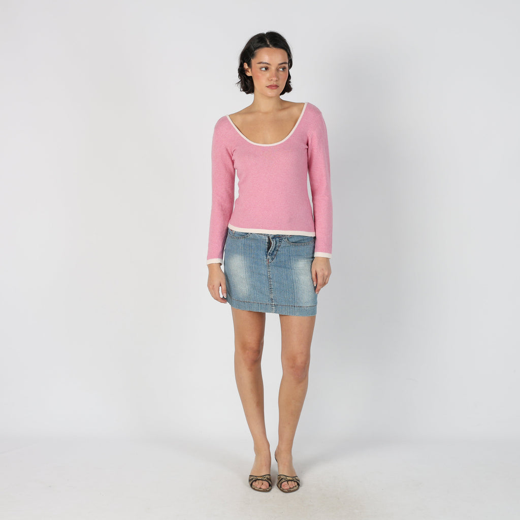 Light Blue Y2K LI.LI Denim Mini Skirt (S)
