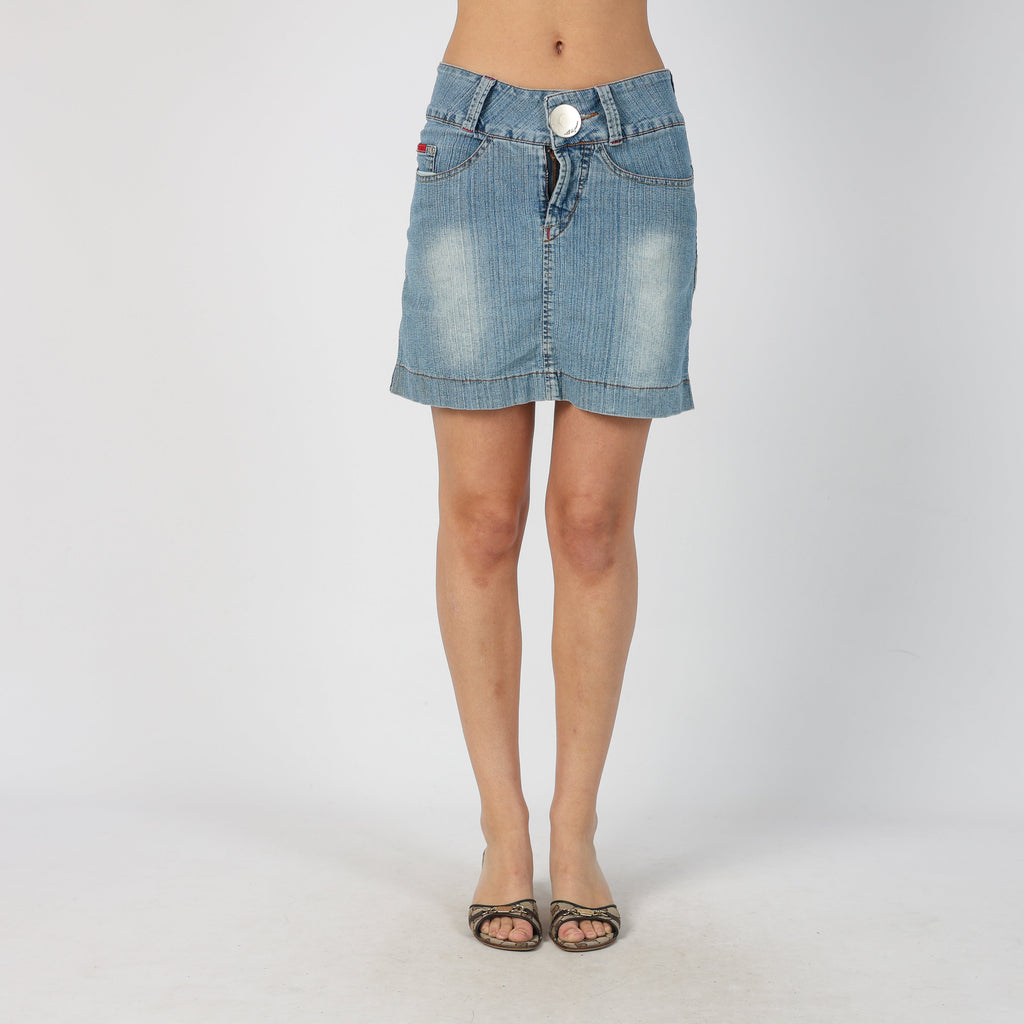 Light Blue Y2K LI.LI Denim Mini Skirt (S)