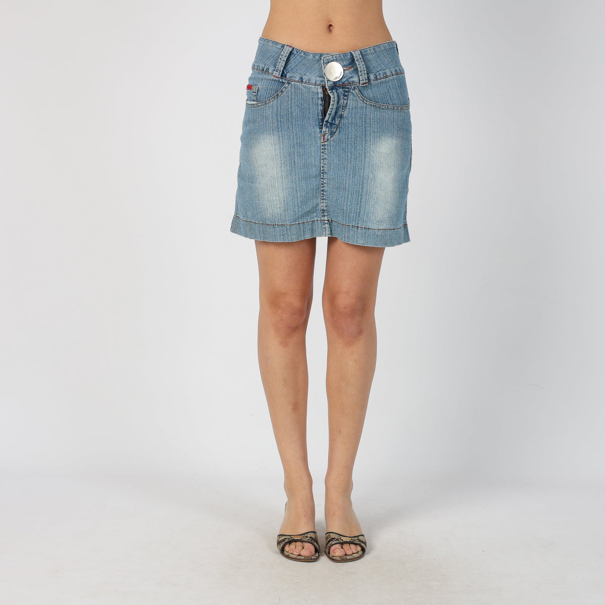 Light Blue Y2K LI.LI Denim Mini Skirt (S)