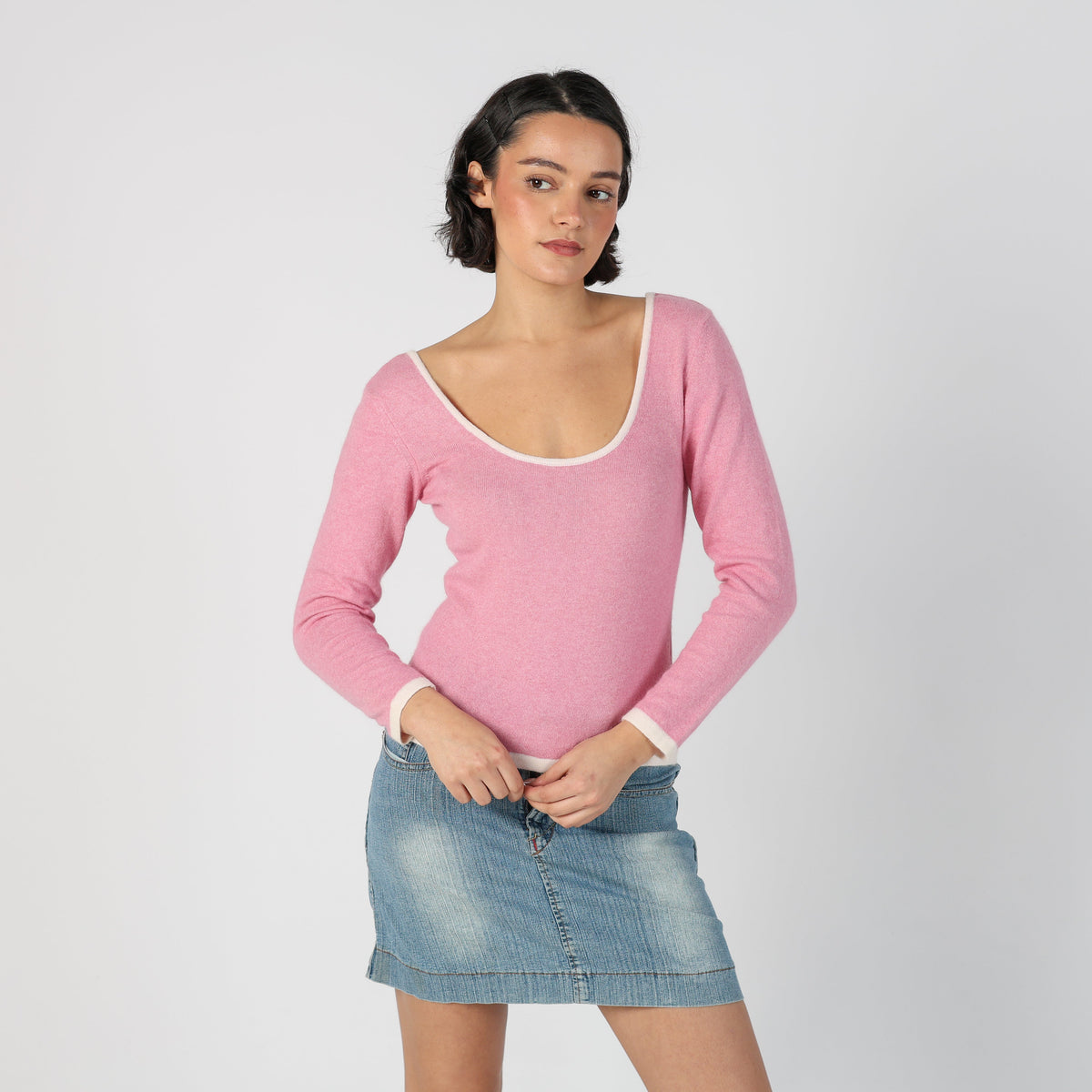 Pink Y2K Made in Italy Woven Top (XS)
