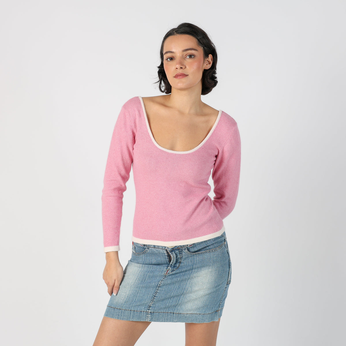 Pink Y2K Made in Italy Woven Top (XS)