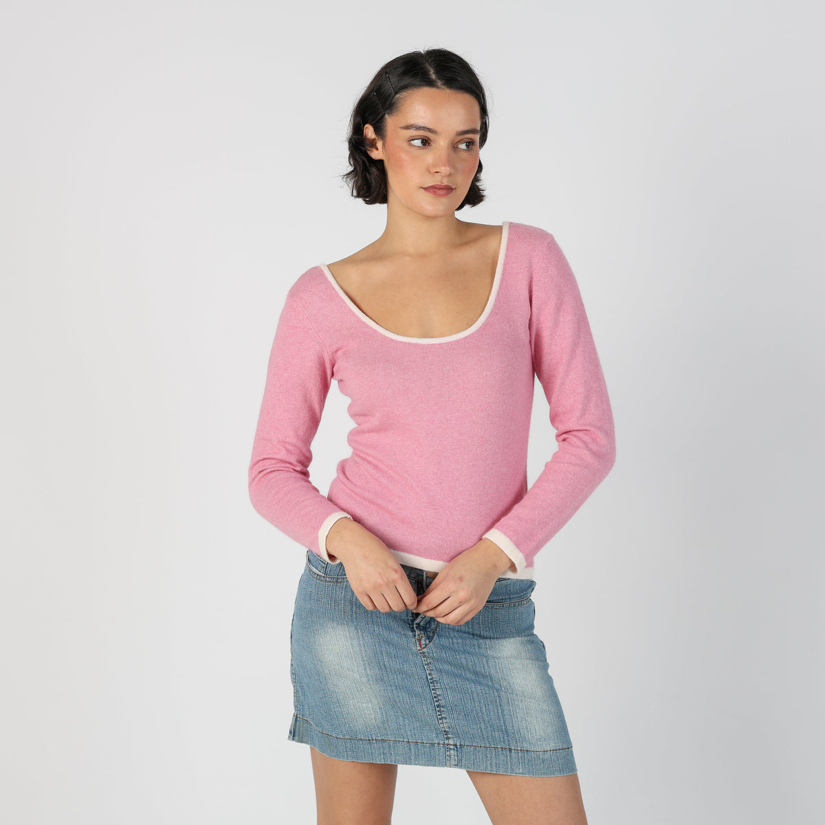 Pink Y2K Made in Italy Woven Top (XS)
