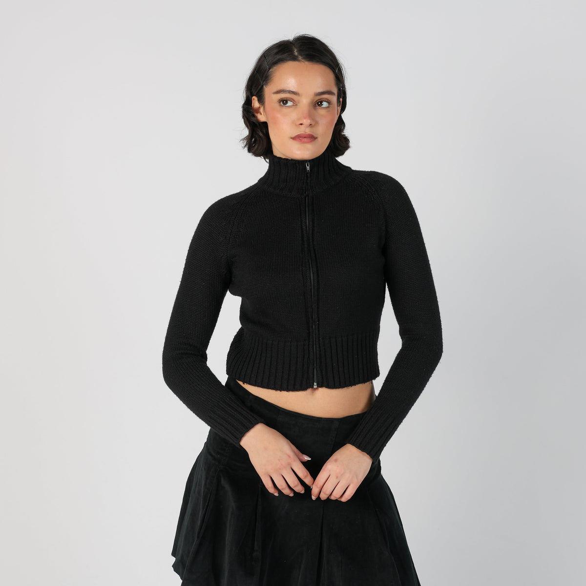 Black Y2K Motivi Knitted Jumper (S)