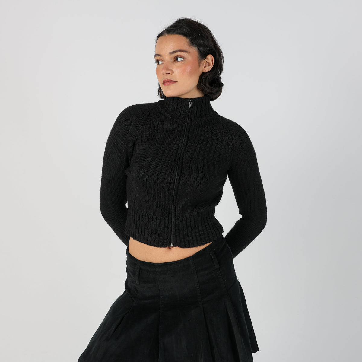 Black Y2K Motivi Knitted Jumper (S)