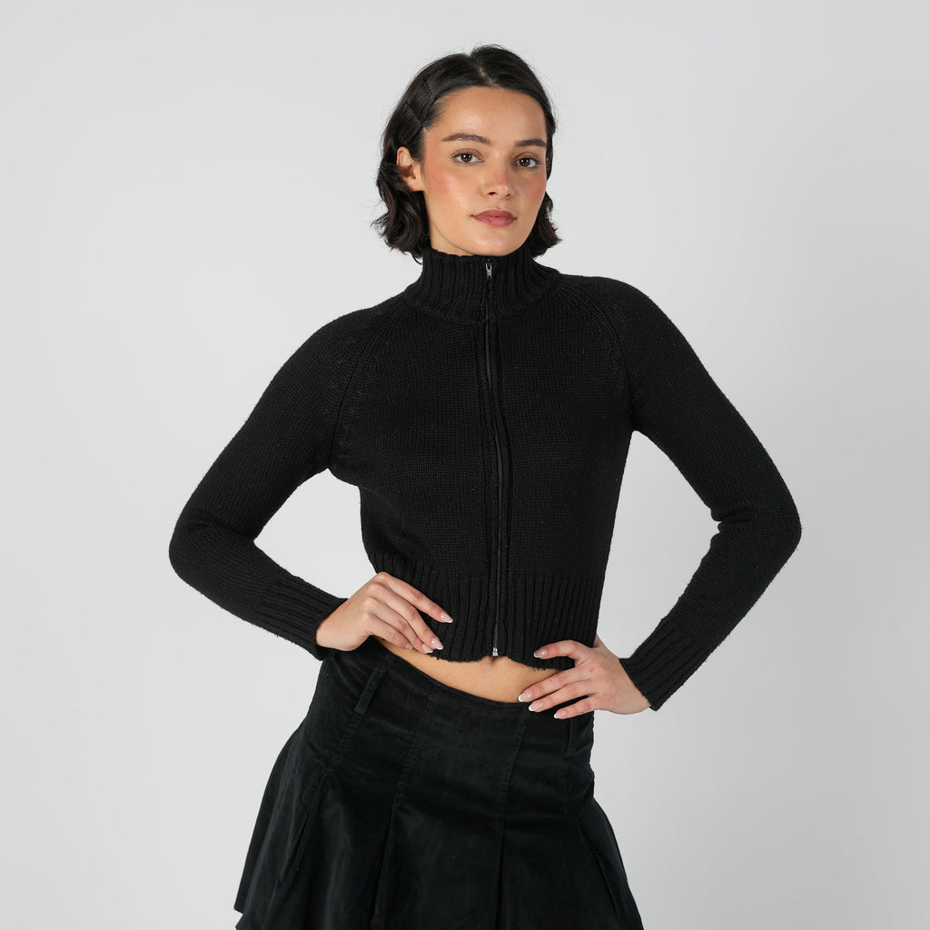 Black Y2K Motivi Knitted Jumper (S)
