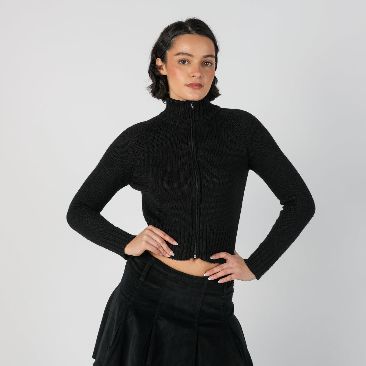 Black Y2K Motivi Knitted Jumper (S)
