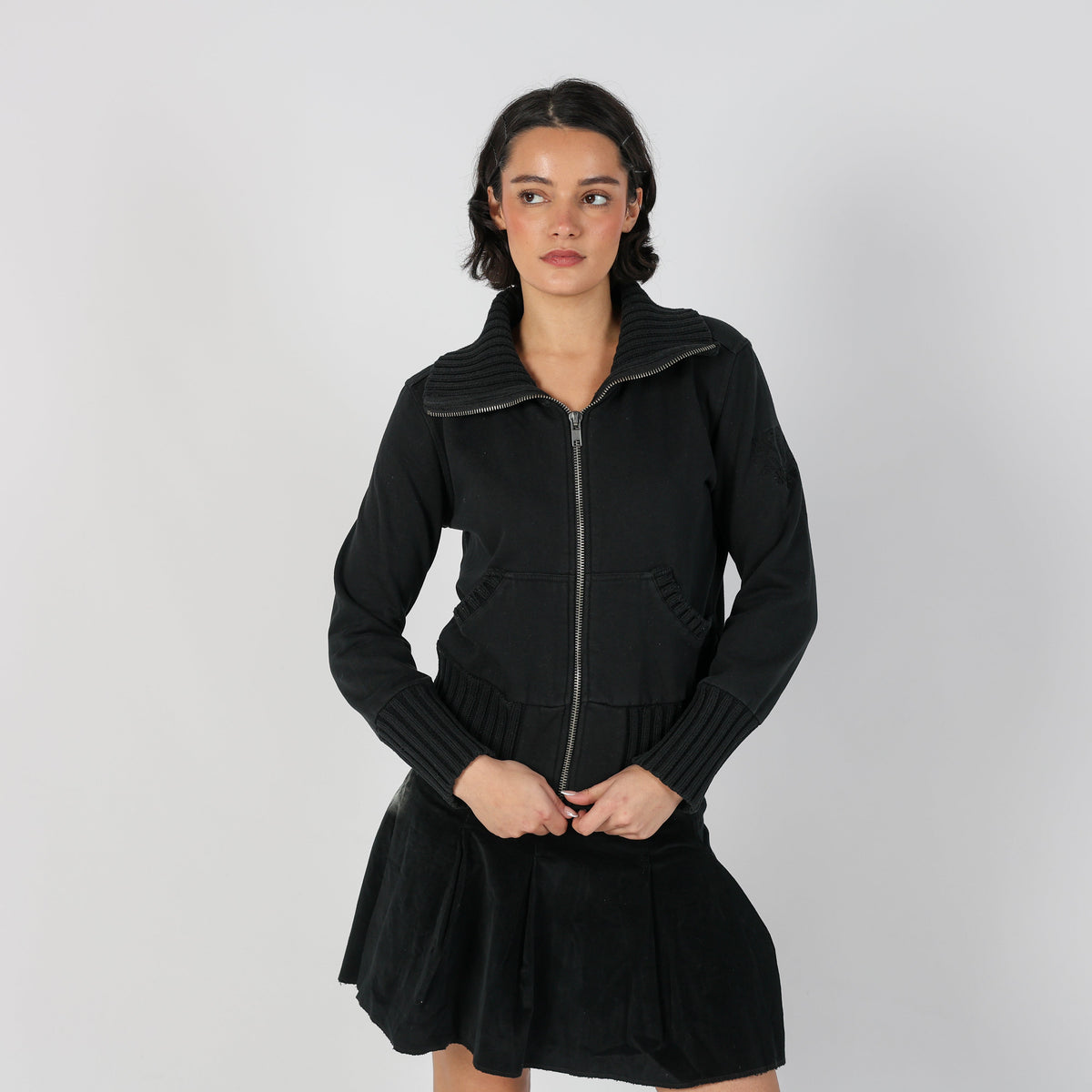 Black Y2K Woven Jacket (M)