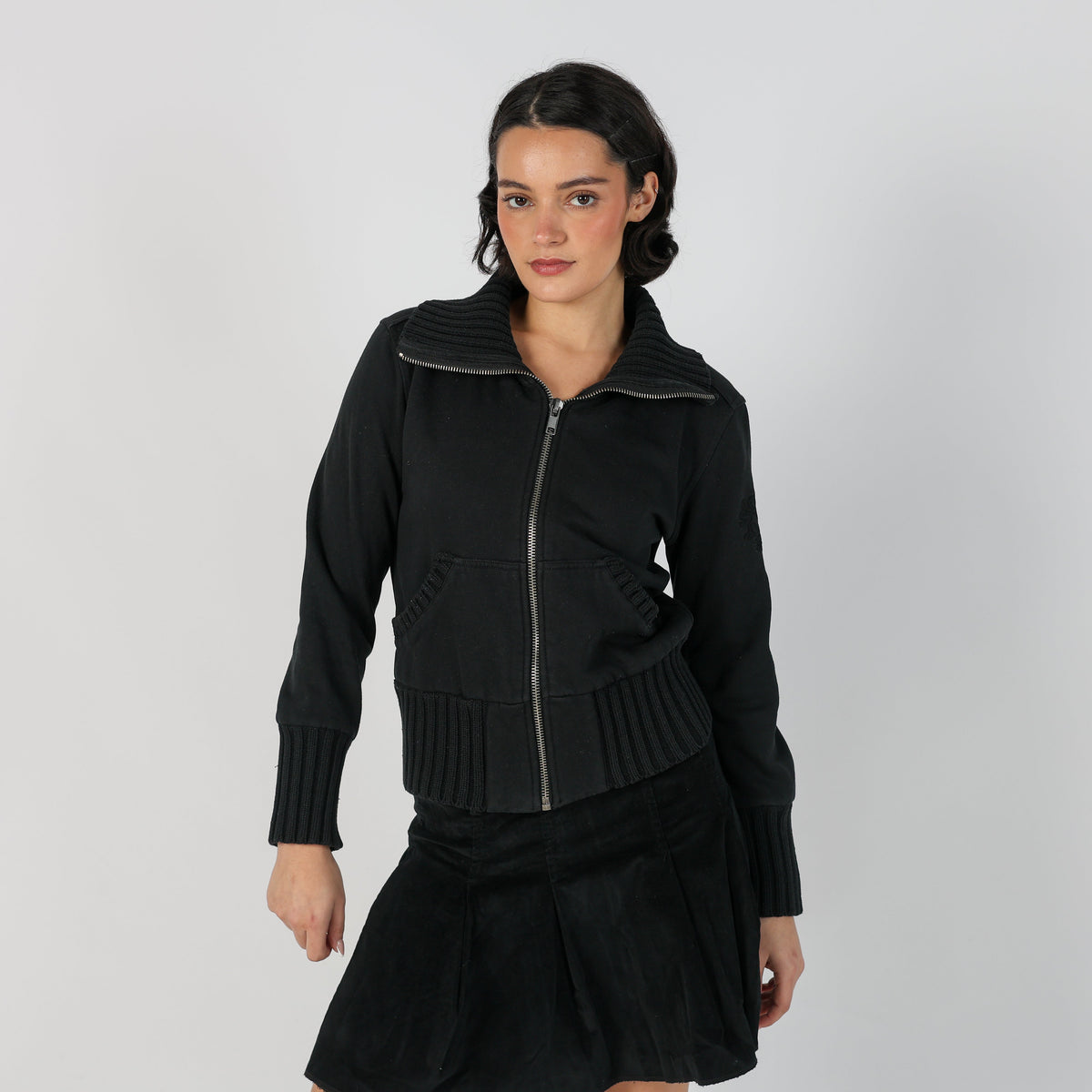 Black Y2K Woven Jacket (M)