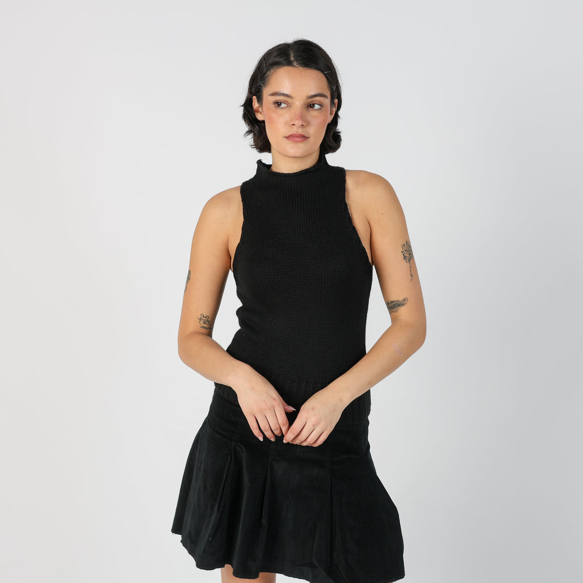 Black Y2K Motivi Knitted Vest (XS)
